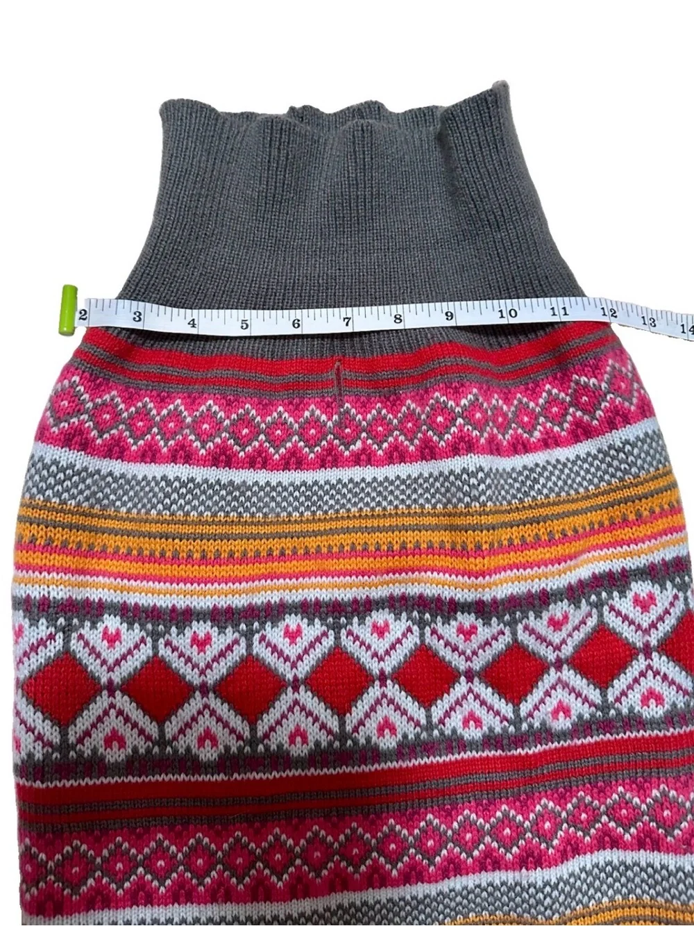 Fair Isle Knit Dog Sweater Vest, Warm, Multicolor, Size M/L